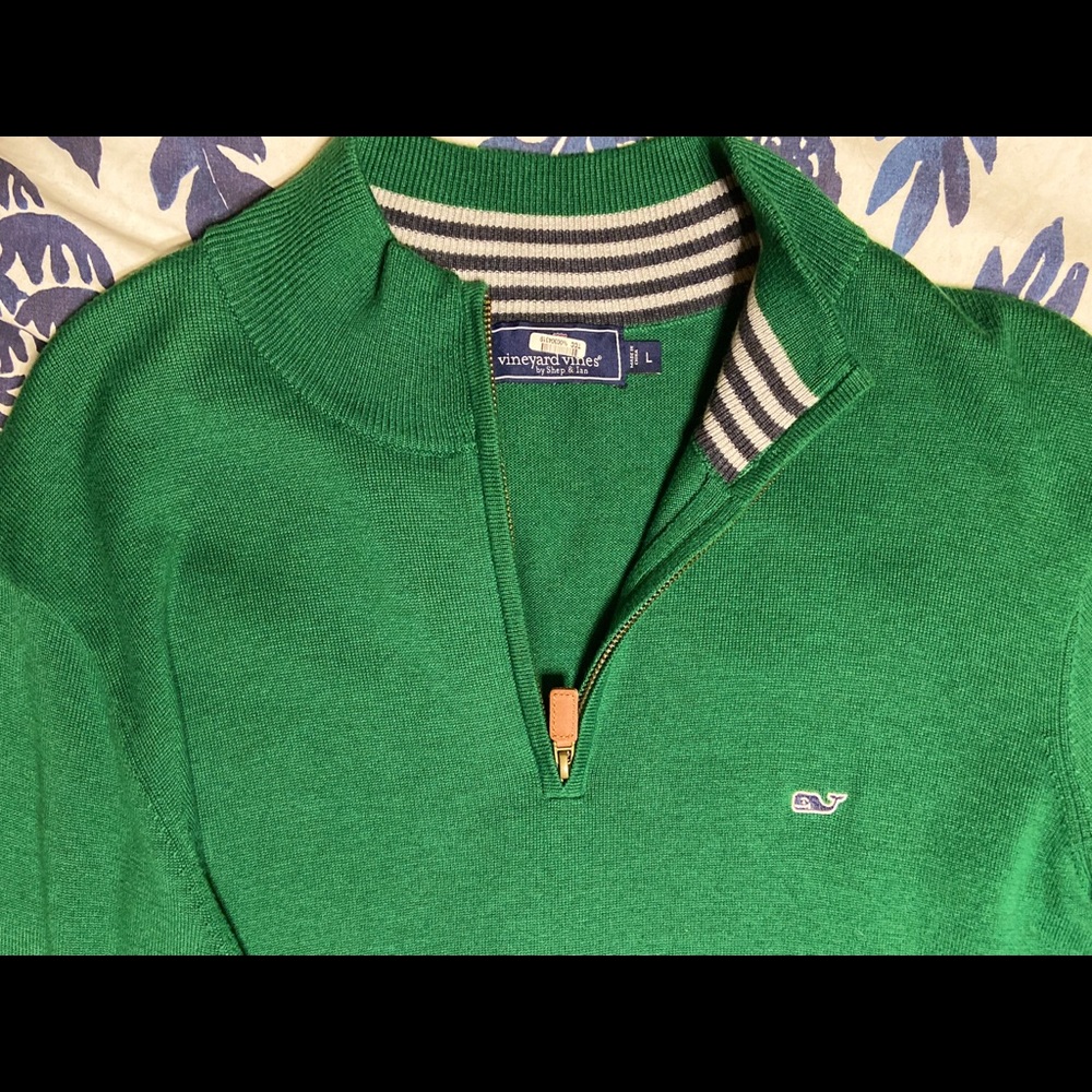 Mens Large Vineyard Vines 1/2 Zip Pullover Sweater